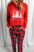 Red Let It Snow Christmas Plaid 2Pcs Loungewear